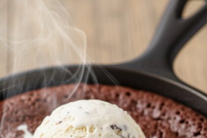 Chocolate Skillet Dessert With Ice Cream