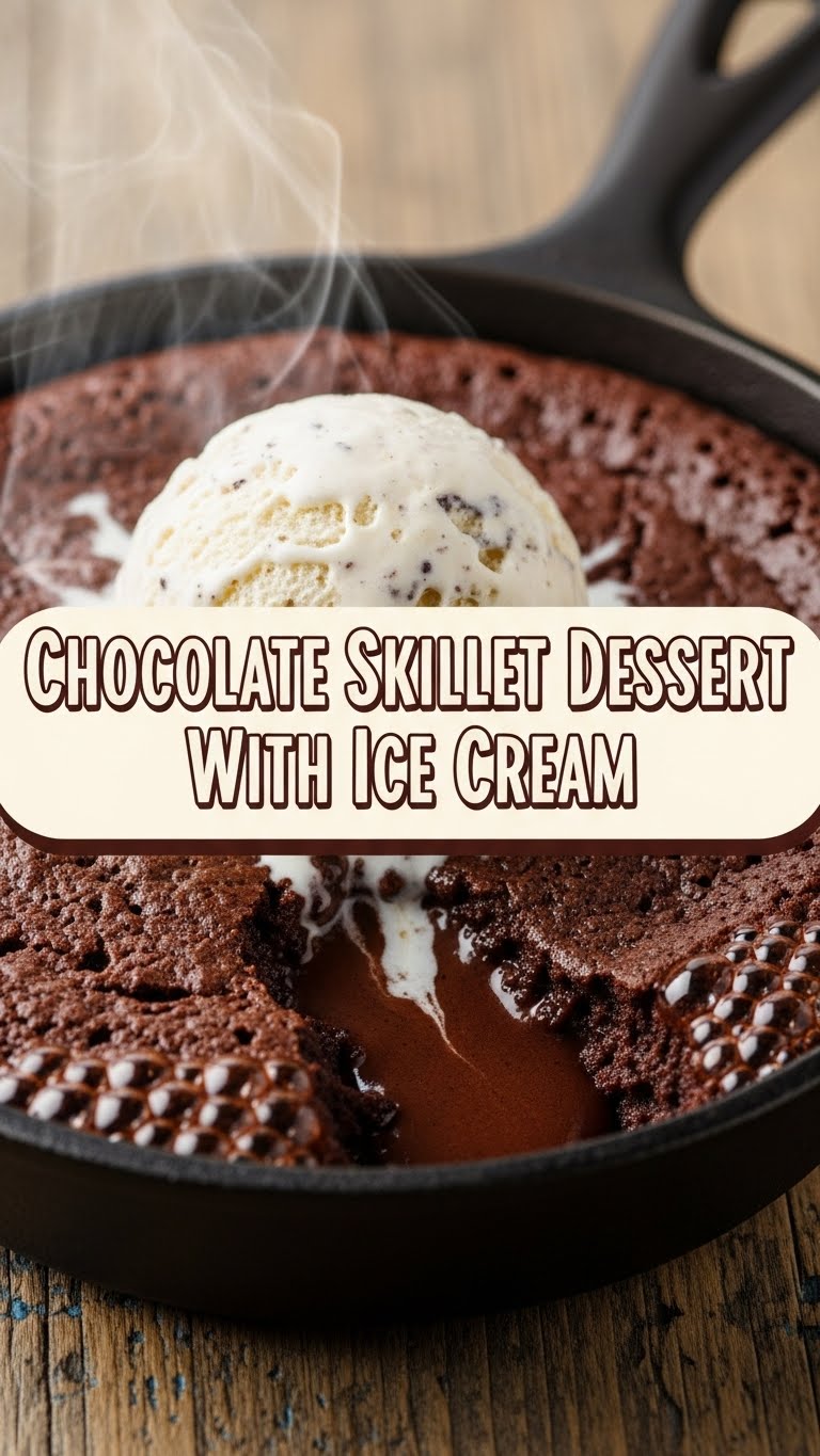 Chocolate Skillet Dessert With Ice Cream