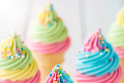 Ice Cream Cone Cupcakes With Sprinkles