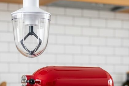 Red Kitchen Mixer With Ice Cream Attachment