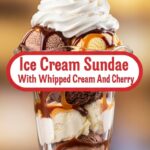 Ice Cream Sundae With Whipped Cream And Cherry