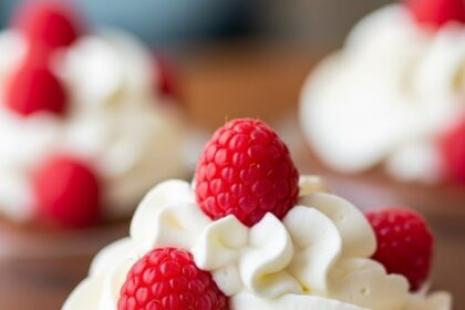 Chocolate Mousse With Whipped Cream And Raspberry
