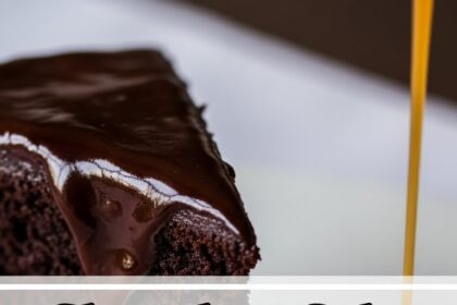 Chocolate Cake With Ice Cream And Caramel