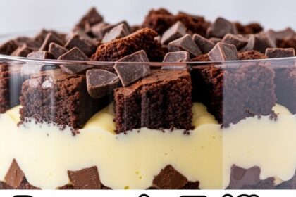 Brownie Trifle With Vanilla Pudding