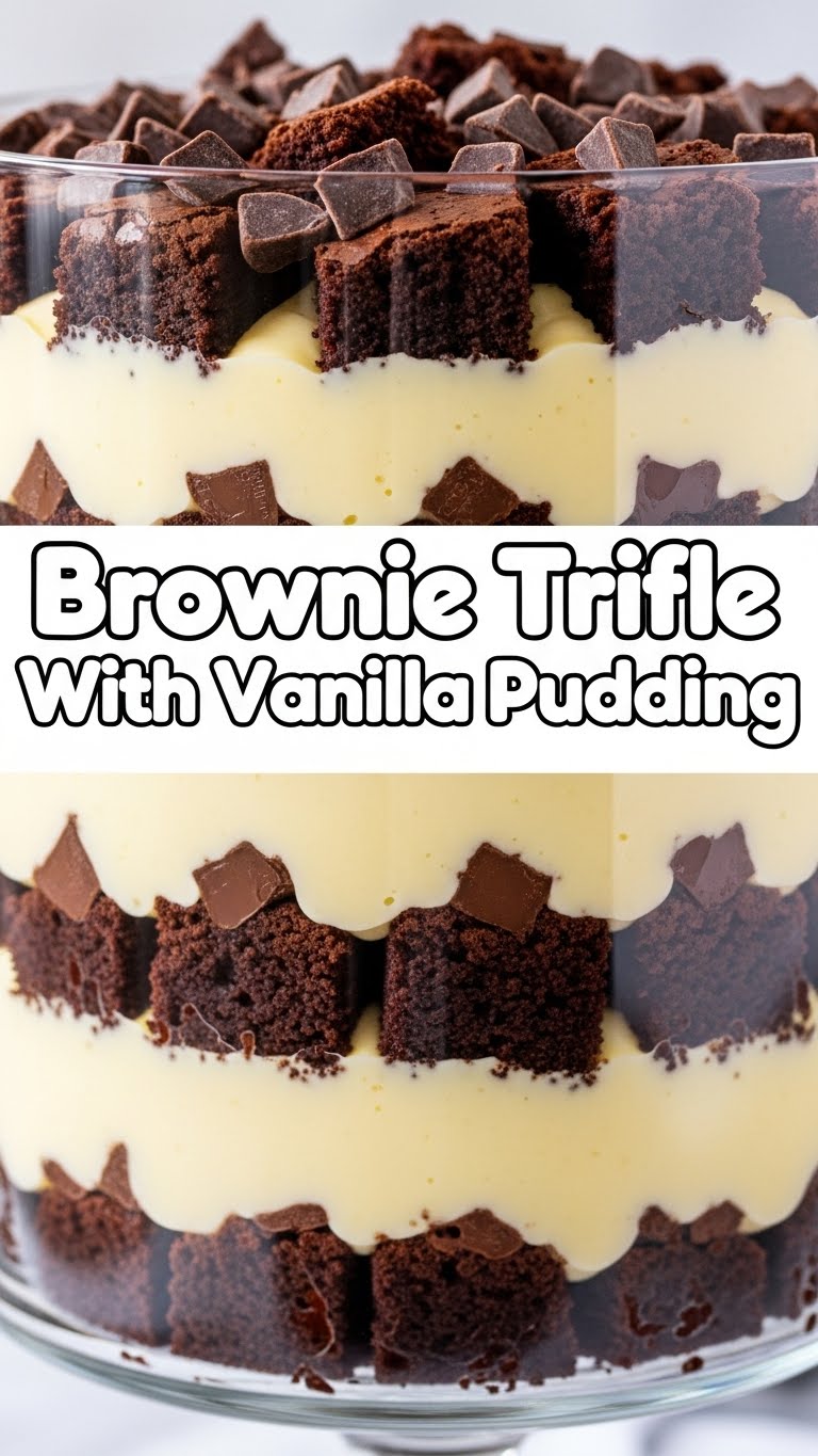 Brownie Trifle With Vanilla Pudding