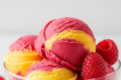 Fruit Sorbet With Raspberries