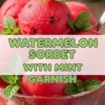 Watermelon Sorbet With Mint Garnish