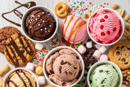 Dessert Collage With Ice Cream And Cookies