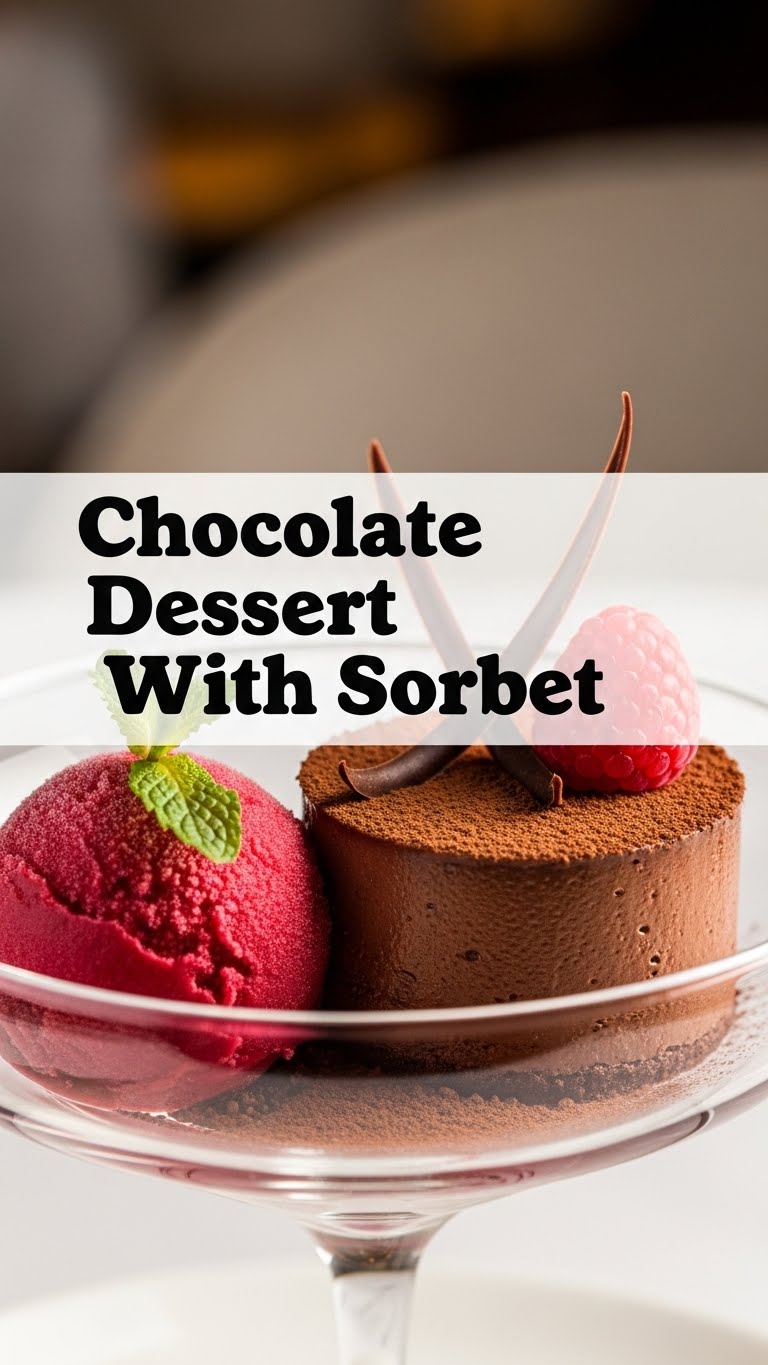 Chocolate Dessert With Sorbet