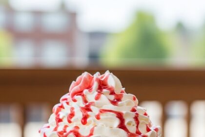 Shaved Ice Dessert With Whipped Cream