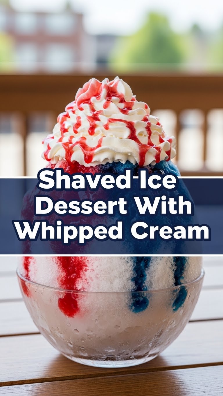 Shaved Ice Dessert With Whipped Cream