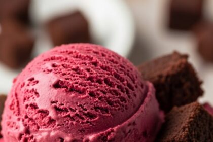 Red Velvet Ice Cream With Brownie Chunks