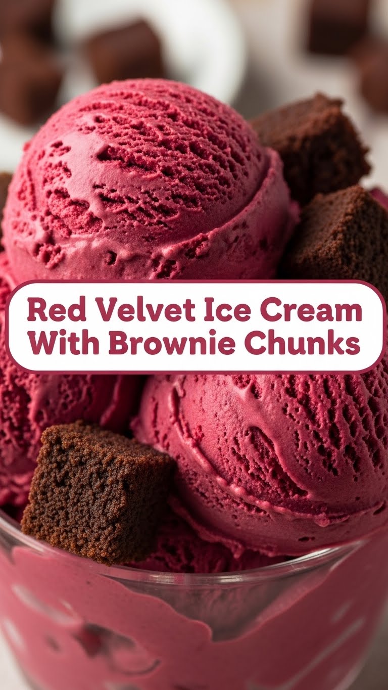 Red Velvet Ice Cream With Brownie Chunks