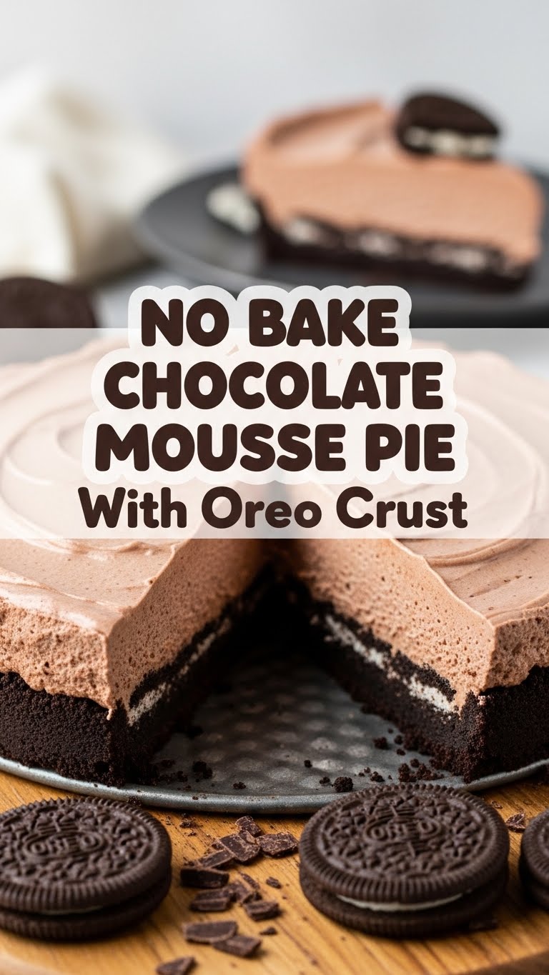 No Bake Chocolate Mousse Pie With Oreo Crust