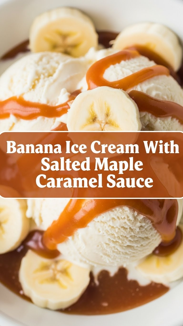 Banana Ice Cream With Salted Maple Caramel Sauce