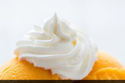 Mango Sorbet With Whipped Cream