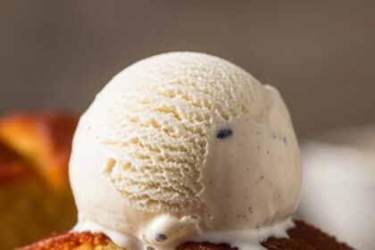 Slice Of Pound Cake With Ice Cream