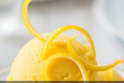 Lemon Sorbet With Lemon Peel