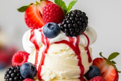 Ice Cream Sundae With Fresh Berries