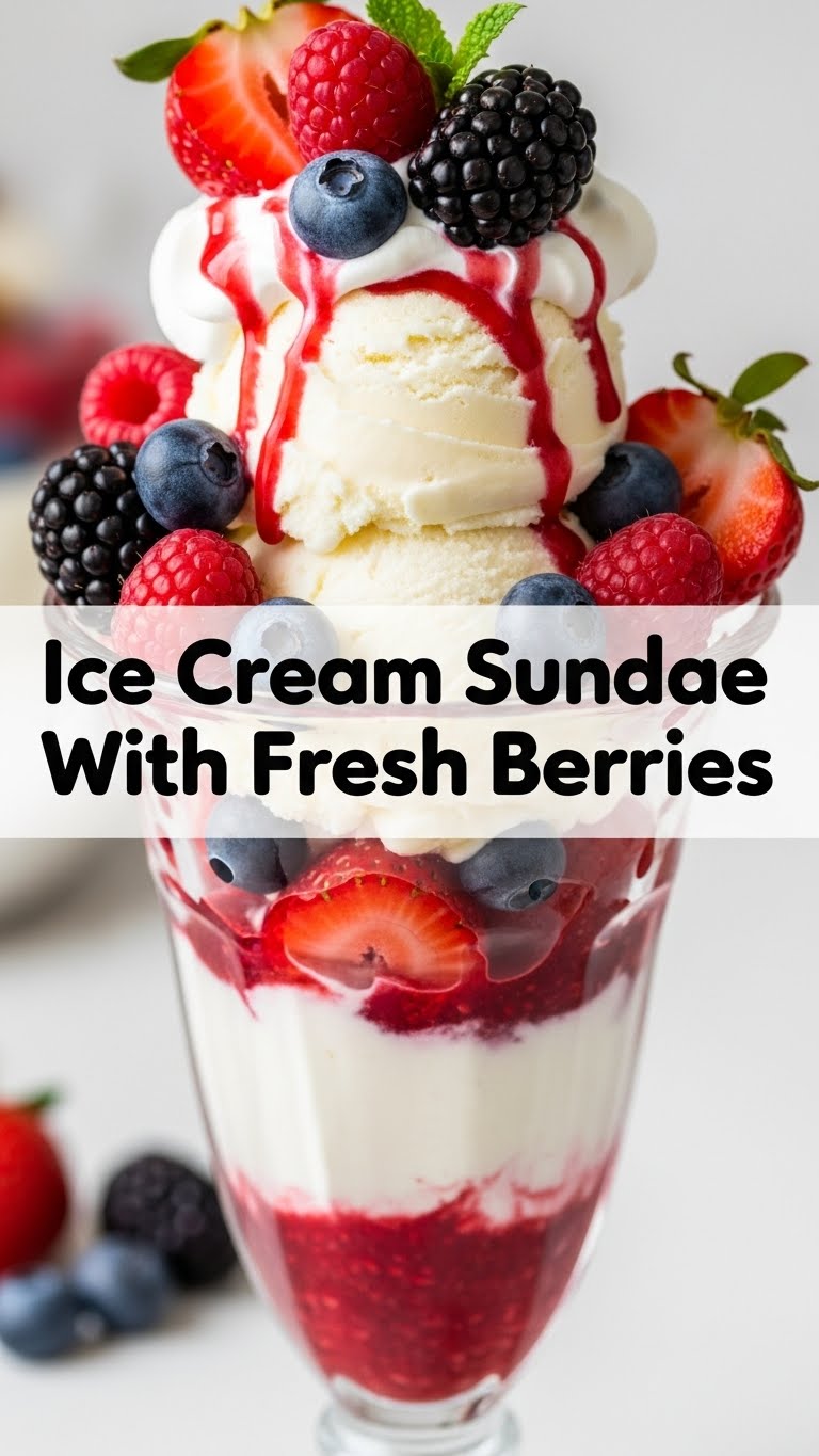Ice Cream Sundae With Fresh Berries