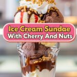 Ice Cream Sundae With Cherry And Nuts