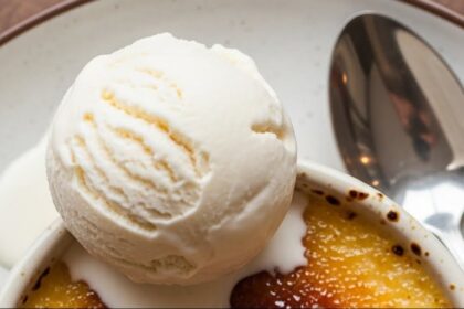 Creme Brulee With Ice Cream