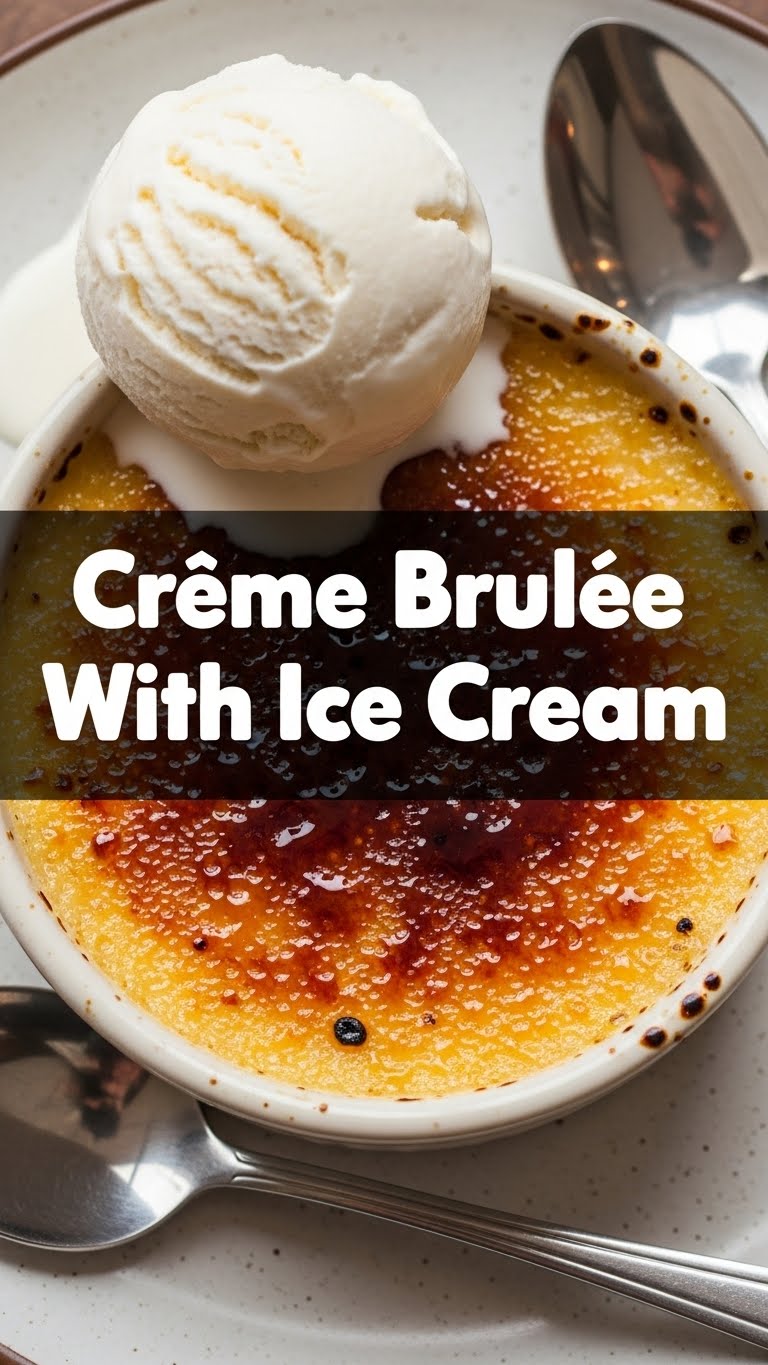 Creme Brulee With Ice Cream
