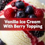 Vanilla Ice Cream With Berry Topping