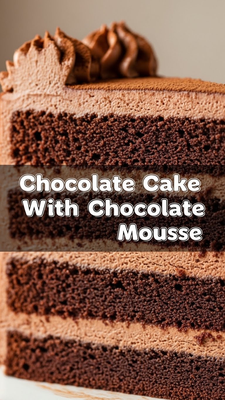 Chocolate Cake With Chocolate Mousse