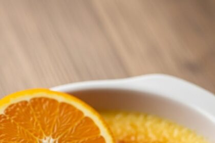 Creme Brulee With Orange Slice