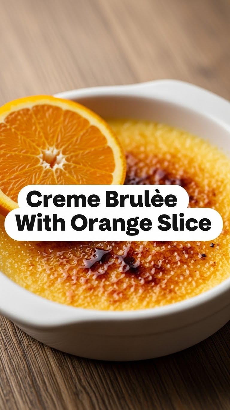 Creme Brulee With Orange Slice