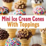Mini Ice Cream Cones With Toppings