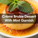 Creme Brulee Dessert With Mint Garnish