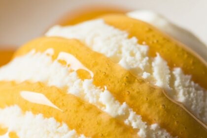 Ice Cream With Honey Sauce