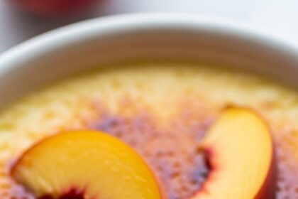 Creme Brulee With Peaches