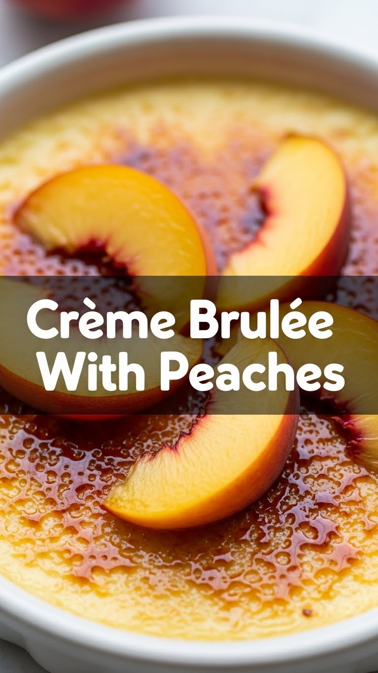 Creme Brulee With Peaches