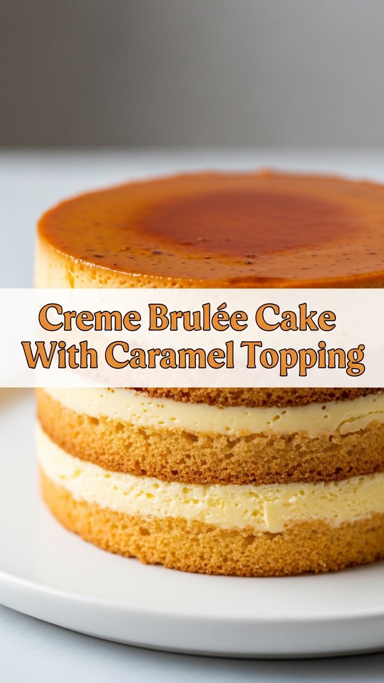 Creme Brulee Cake With Caramel Topping