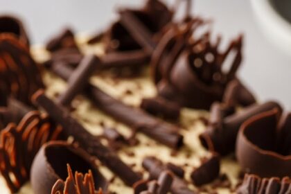 Ice Cream Cake With Chocolate Decorations