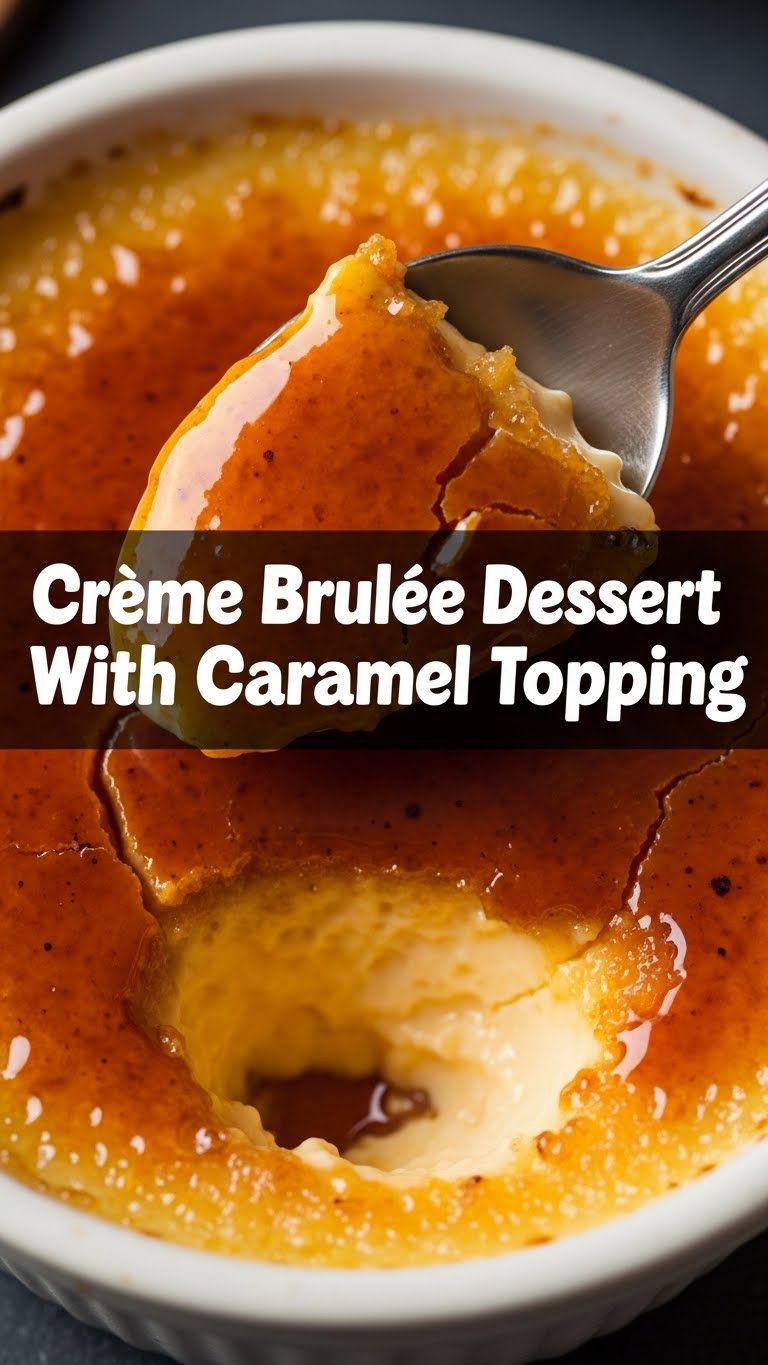 Creme Brulee Dessert With Caramel Topping