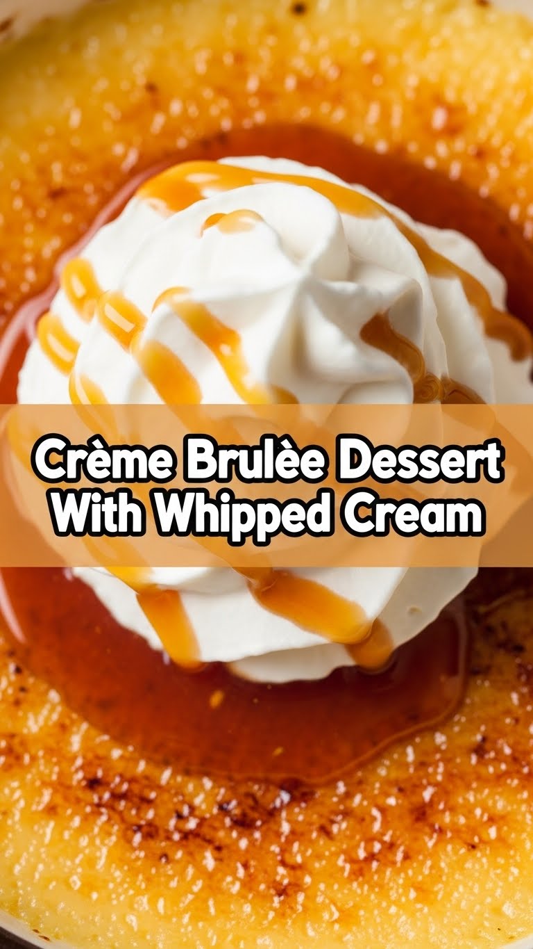 Creme Brulee Dessert With Whipped Cream
