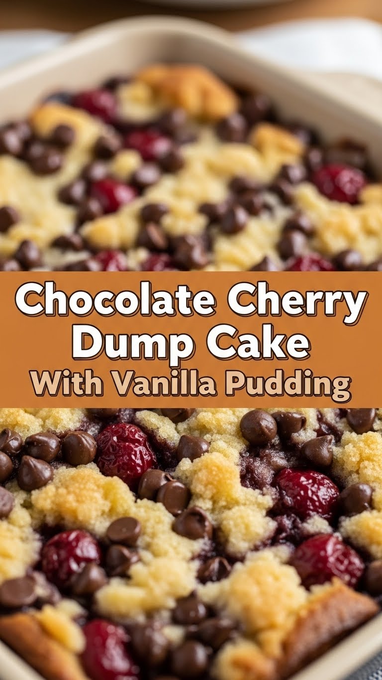 Chocolate Cherry Dump Cake With Vanilla Pudding