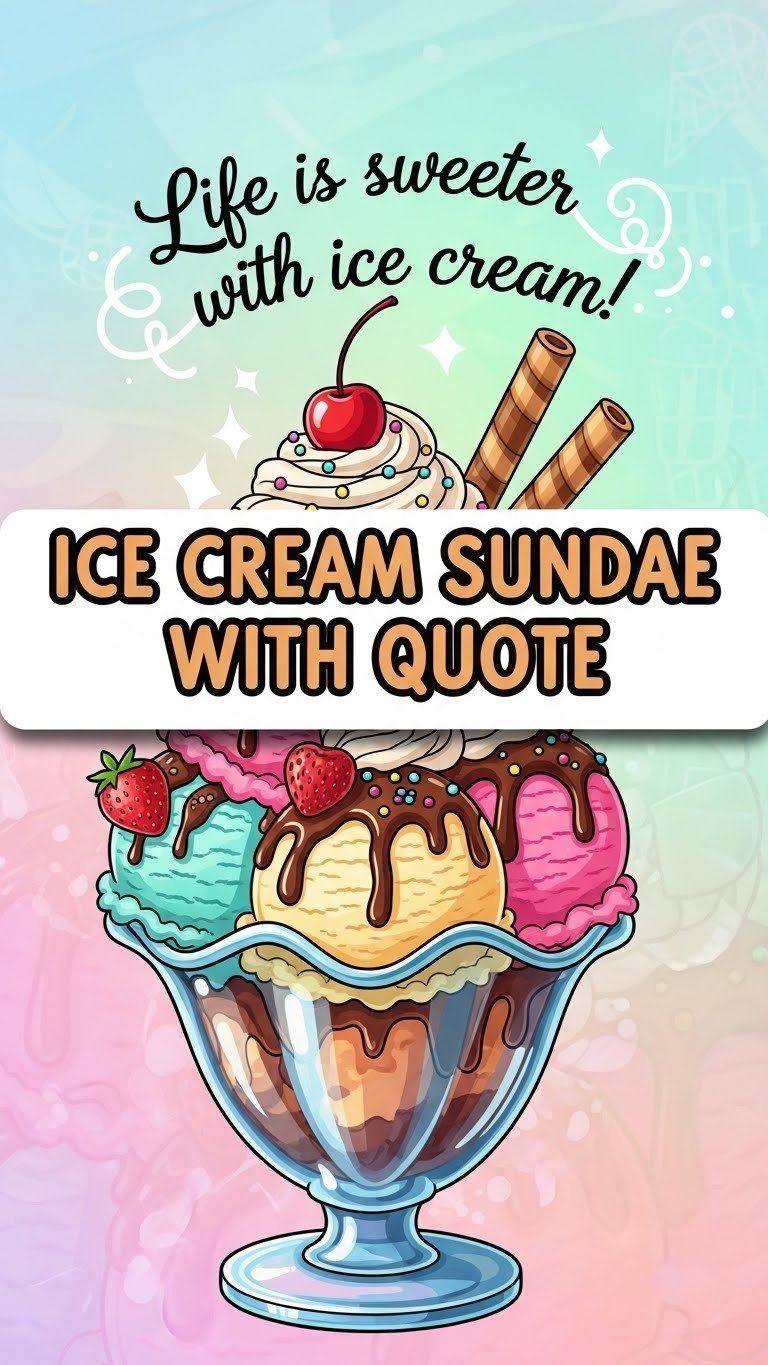 Ice Cream Sundae With Quote