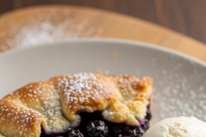 Blueberry Galette With Ice Cream