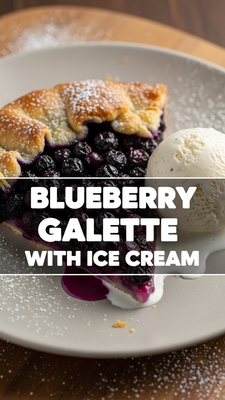 Blueberry Galette With Ice Cream