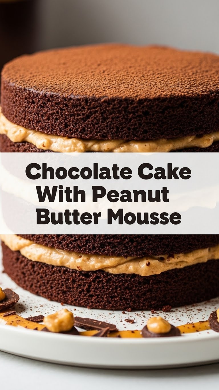Chocolate Cake With Peanut Butter Mousse
