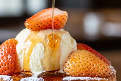 Strawberry French Toast With Ice Cream