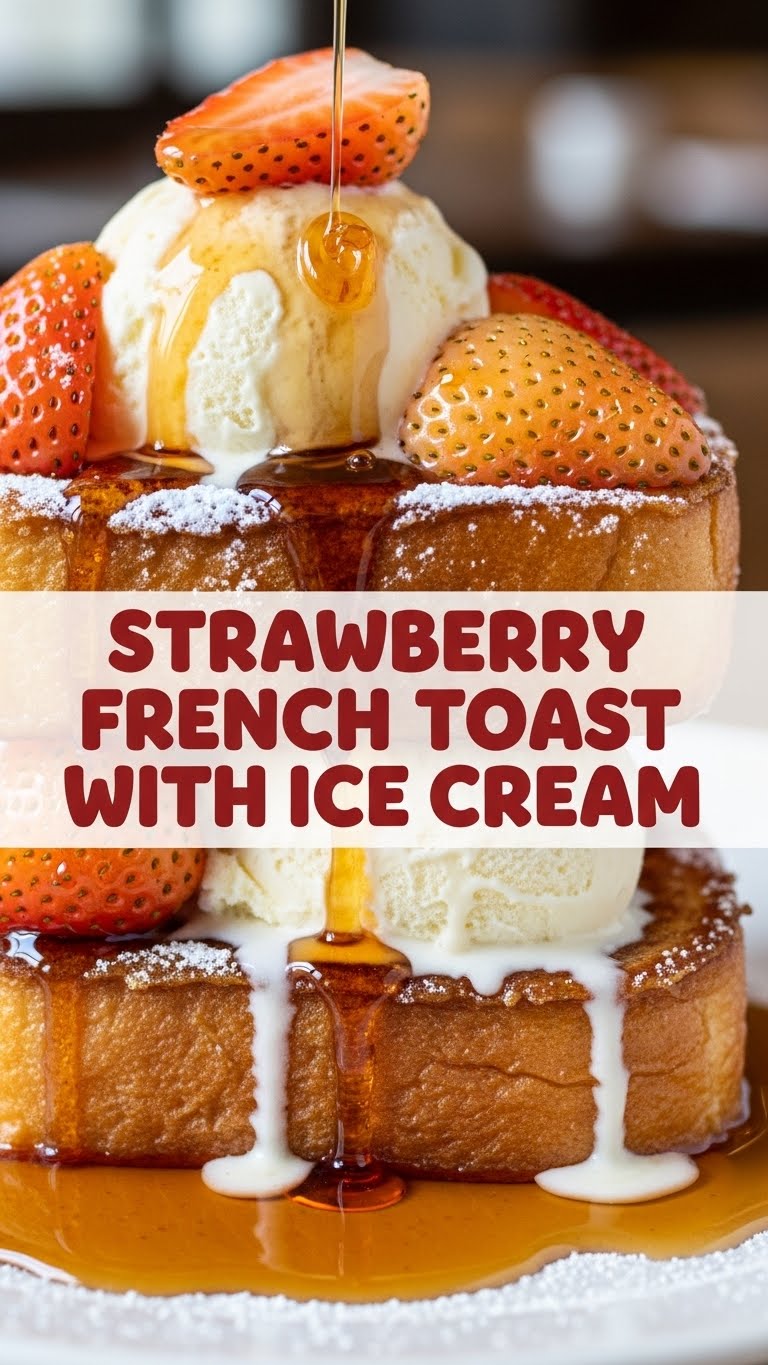 Strawberry French Toast With Ice Cream