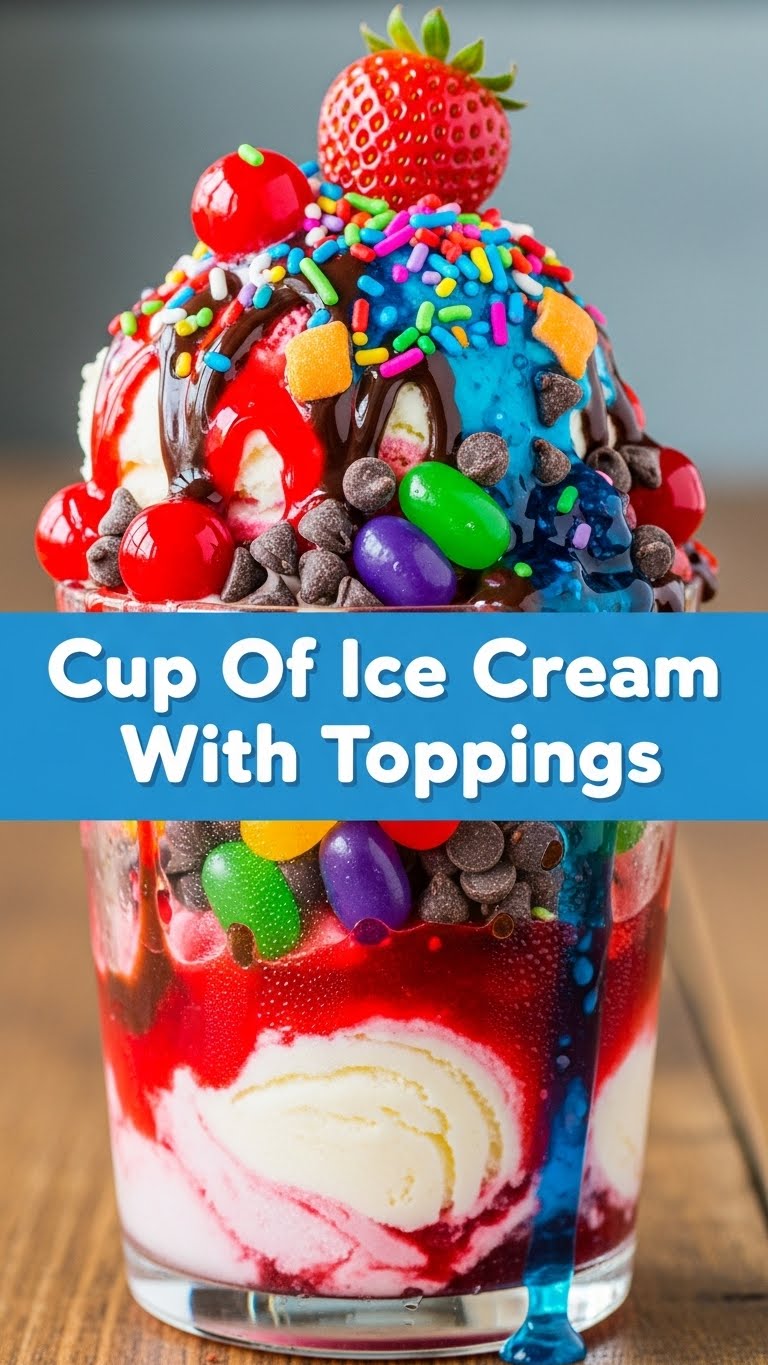 Cup Of Ice Cream With Toppings