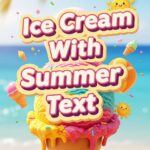 Ice Cream With Summer Text