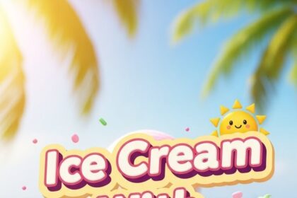 Ice Cream With Summer Text
